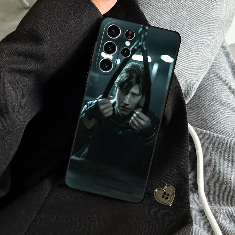 Фото Чехол для телефона с треугольной головкой Silent Hill 2, для Samsung Galaxy S25 S24 S23 S22 S21 S20 Plus Ultra Note20, мягкий черный №3