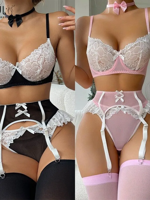 Сексуальный женский бюстгальтер кружевной комбинезон перспективный сетчатый