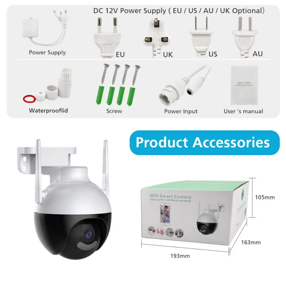 Wifi Dome Ip Camera Ultra Clear Outdoor Surveillance Camera Two-way Voice 2.2inches 360 Degree Camera Human Detection Ai Alarm images - 6