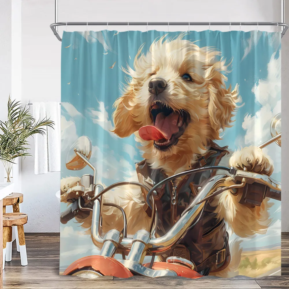 Забавные шторы для душа с принтом животных ванной из полиэстера собаки щенка