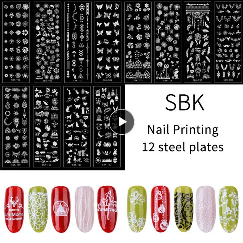 

Stainless Steel Nail Stamping Plates Polish Transfer Stencils Flower Geometry DIY Template Nail Art Decoration Nail Templates