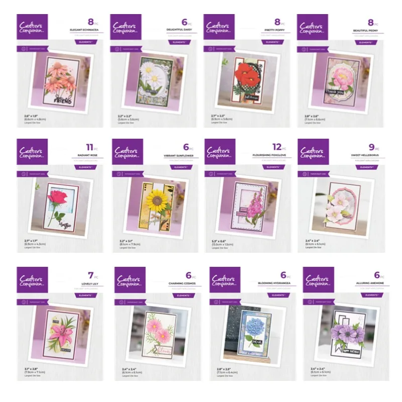 Коллекция цветов элегантная Echinacea ромашка роза лилия металлические штампы для