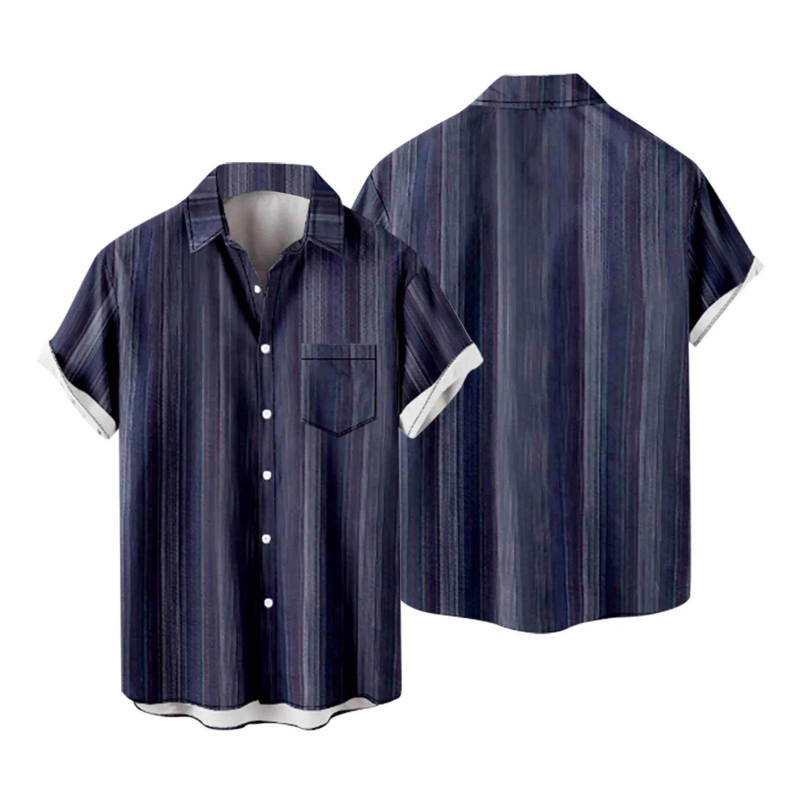 

Mens Shirts Large Mens Fashion And Leisure 3D Digital Printing Buckle Lapel Short Sleeve Shirt Top