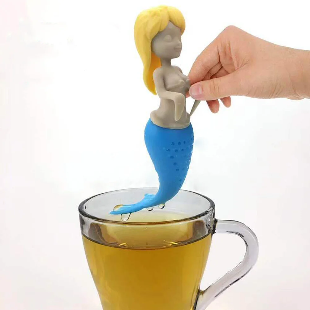 

Mermaid Silicone Tea Infuser Tea Loose Leaf Tea Strainer Filter Diffuser Kitchen Tools Gadgets (Golden Yellow)