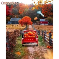 gatyztory diy oil painting by numbers kits for adults autumn mountain scenery picture by number home decors unique gifts