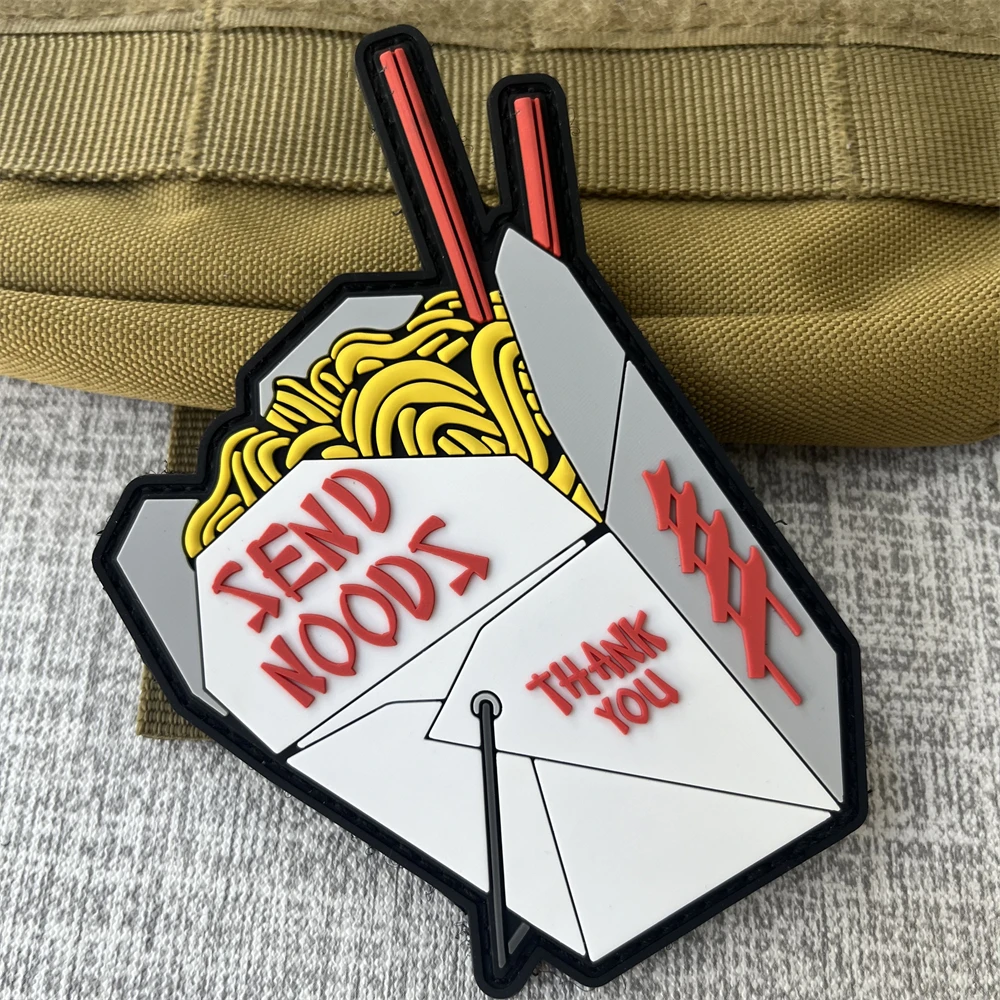 Нашивки в виде Китайской лапши Noodz ПВХ значок для морального духа тактическая