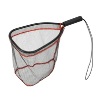 portable fly fishing net freshwater for kayak minnow trout soft rubber mesh floating hand net for catch and release