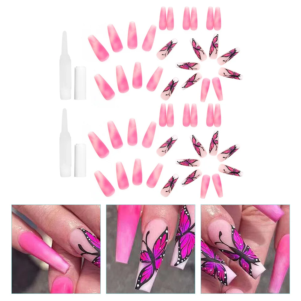 

48pcs Decorative Beautiful Party False Nail Tips Female Nails DIY False Nails Press On Nails Press On Nails