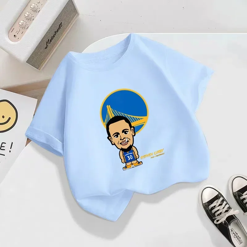 Детская летняя футболка с коротким рукавом принтом звезд