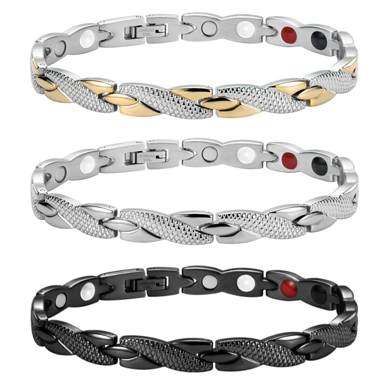 

1Pc Fashion Women Hand Chain 4 In 1 Magnet Germanium Energy Therapy Bracelet Jewelry for Girls Elegant Gifts