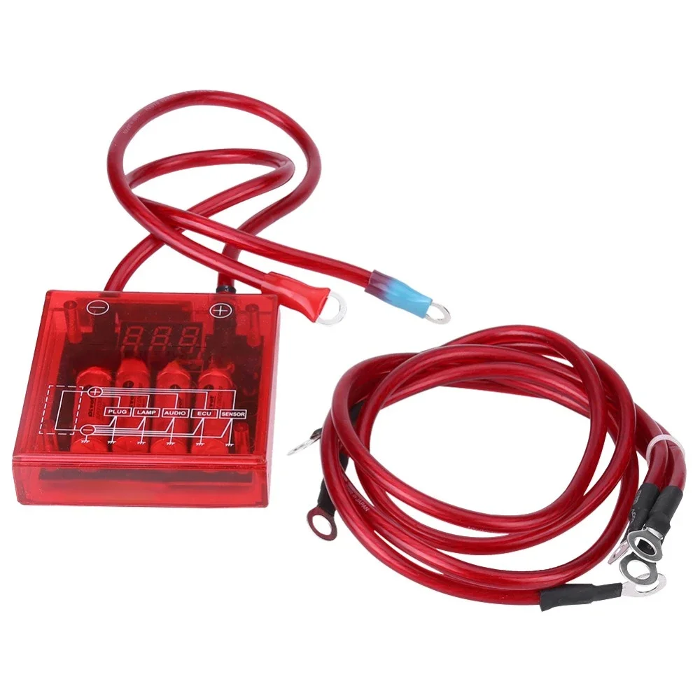 

Автомобильный стабилизатор напряжения, комплект регулятора напряжения с проводами заземления, универсальный автоматический стабилизатор напряжения, цифровой дисплей