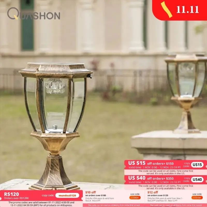 Pаспродажа СВЕТОДИОДНАЯ колонна с солнечной панелью, декоративное уличное освещение для сада, точесветильник освещение на солнечной батарее, уличная ...