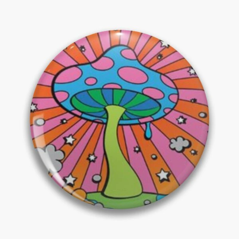 Y2K Mushroom Aesthetic  Customizable Soft Button Pin Lapel Pin Cute Women Cartoon Creative Hat Brooch Jewelry Metal Clothes