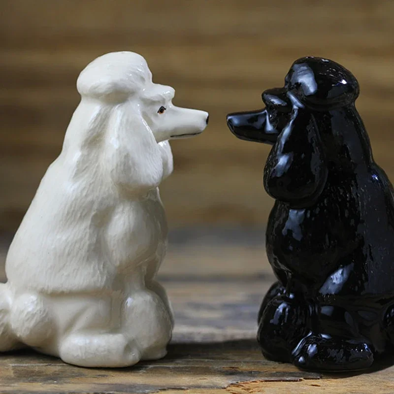 

Набор керамических горшков для приправ, имитация мультяшного пуделя, подарок, украшение, соль, перец, сахар, бутылка