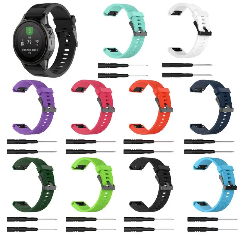 

Ремешок для смарт-часов, сменный силиконовый ремешок для Garmin Fenix 6s / 5S / 5S Plus 20 мм, ремешок с текстурой, аксессуары для спортивных часов