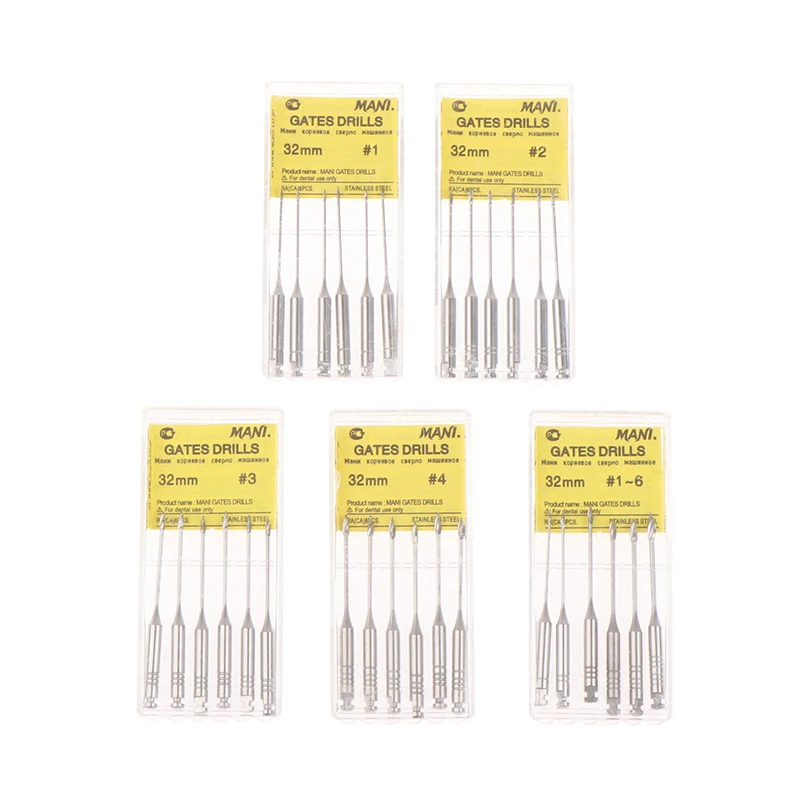 

6pcs/pack Dental Endodontic Files Reamers Dental Drill Gates Glidden Endo Files Dentist Materials Tool