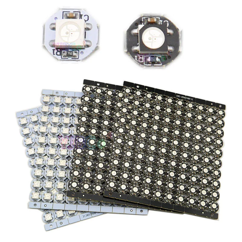 50 ~ 1000 шт. 4-контактный WS2812B WS2812 светодиодный чипы и радиатор 5 в SMD 5050 RGB WS2811 IC пиксельные модули черная/белая печатная плата Пиксельная плата