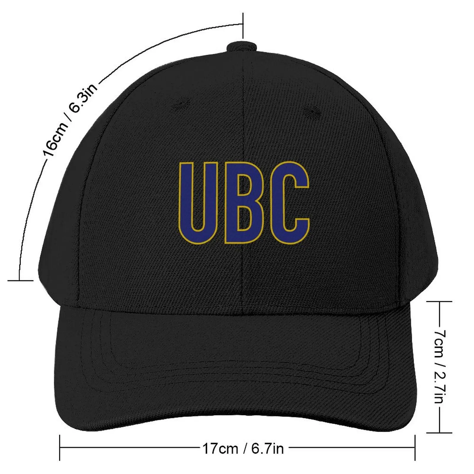 UBC надпись желто-синяя бейсболка из пенопласта вечерняя шляпа пляжная для гольфа
