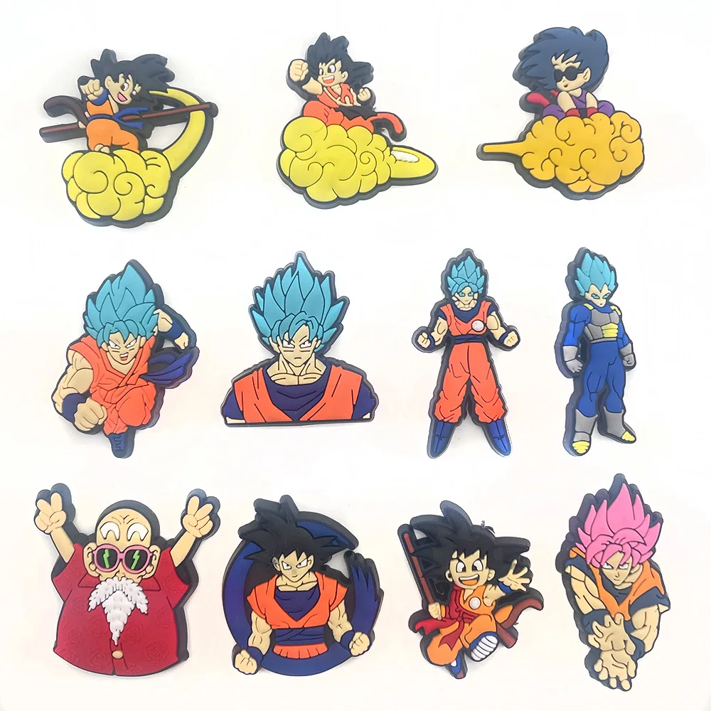 

Hot Sale 11pcs jibz Japanese Anime Character Croc charm PVC shoe charms DIY Cartoon Shoe Accessories for Kids X-mas Gifts