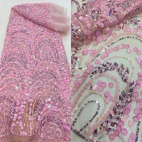beautiful nigerian sequins lace fabric pretty french net lace fabric for party dress