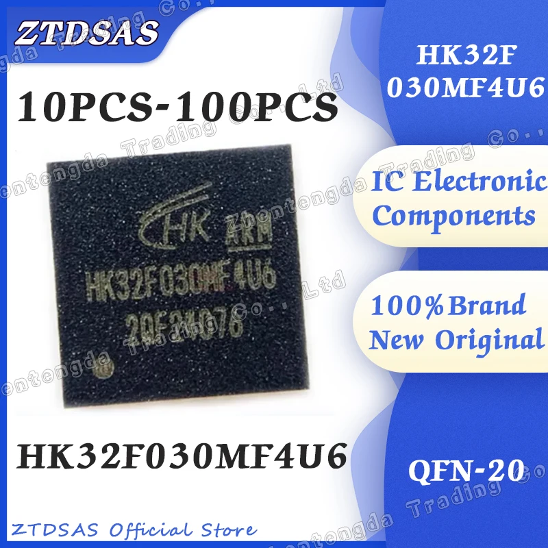 10PCS-100PCS HK32F030MF4U6 HK32F030MF4 HK32F030M HK32F030 HK32F HK32 HK IC Chip QFN-20