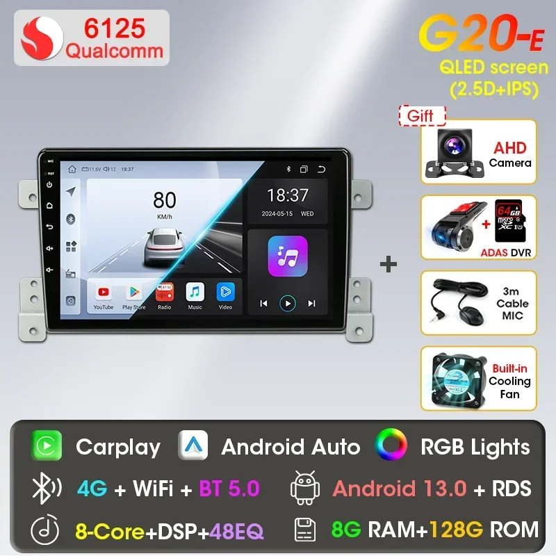 

Для Suzuki Grand Vitara 3 2005-2015 Android 12 Автомобильный радиоприемник Мультимедийный плеер Навигация 2Din Стерео DVD Carplay Головное устройство Аудио 9 дюймов