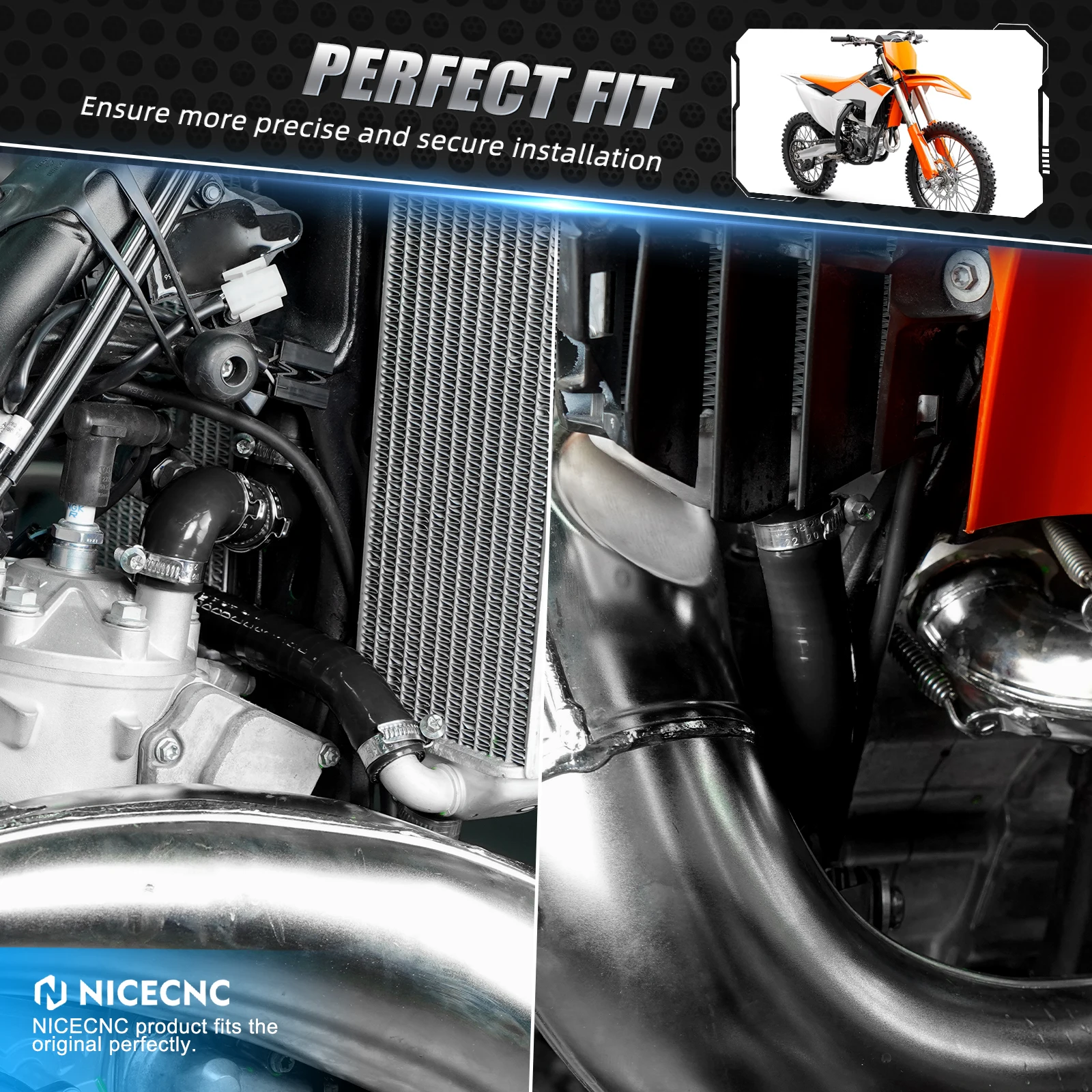 NICECNC комплект силиконовых шлангов радиатора для GasGas EC300 EX300 MC250 EC EX MC 250 300 KTM EXC XCW