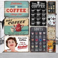 coffee metal poster tin sign vintage coffee bar wall decorative plaque retro kitchen plate cafe home decoration accessories