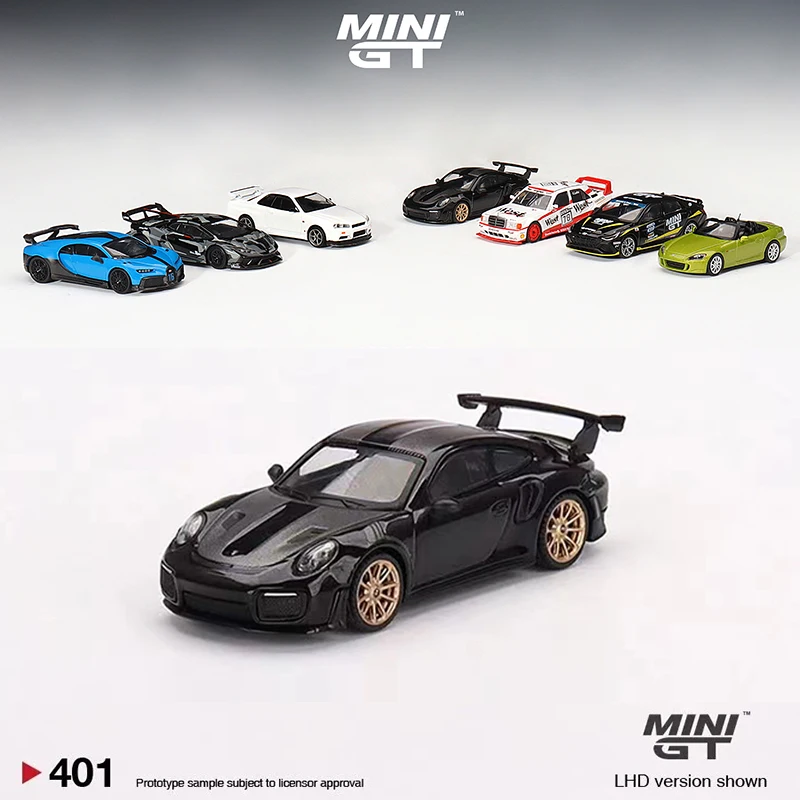 MINI GT 1:64 Model Car 911(991) GT2 RS Weissach Alloy Die-Cast Vehicle #401 LHD Black