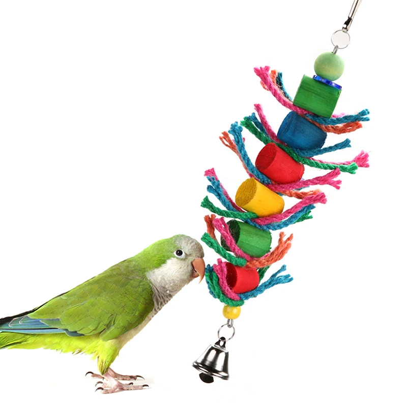 

Wood Hanging Bird Toy Parrot Cage Cylinder Rope Toy for Parrot Hamster Small Animal Pet Products