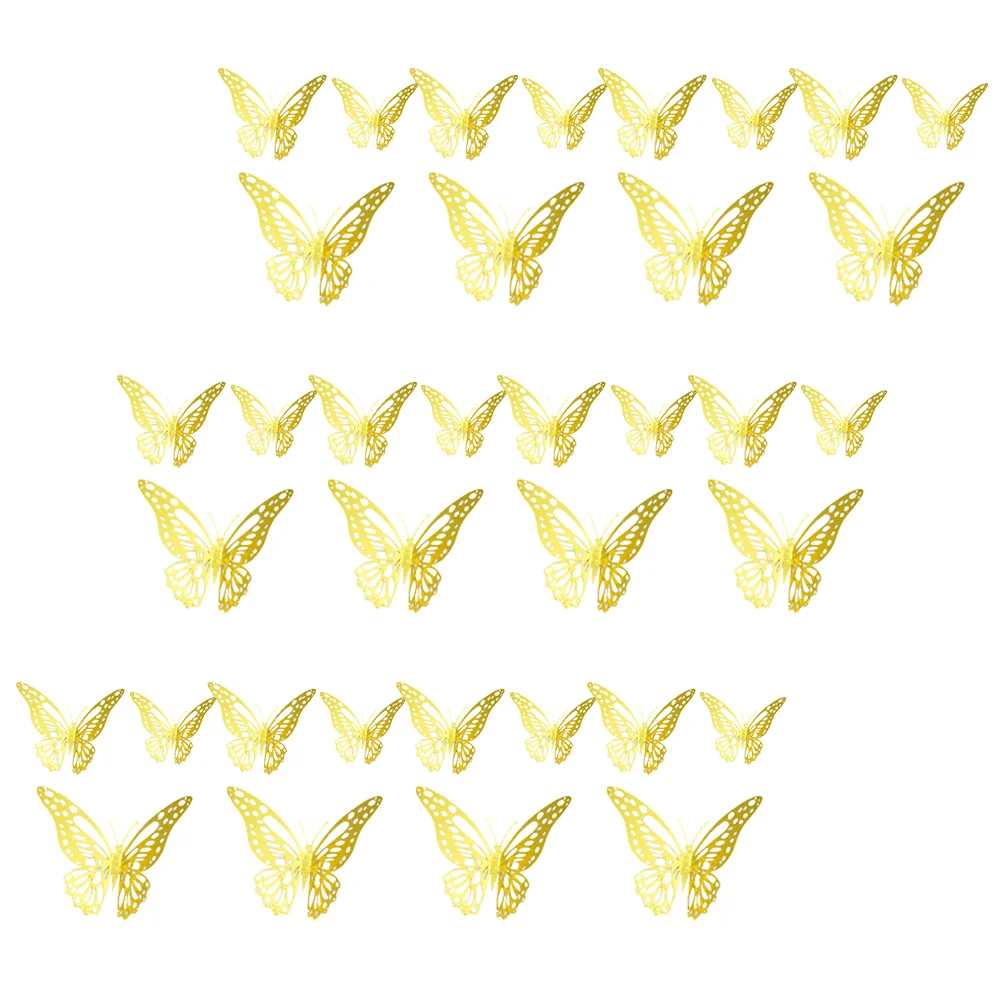 

Wall Decor 3D Stickers Decorations Party Decals Cake Hollow Paper Flower Nursery Gold Background Murals Clings Window Decoration