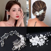 fashion women simulated pearl hairpins metal barrette clip wedding bridal tiara diy hair accessories hairstyle braiding tools