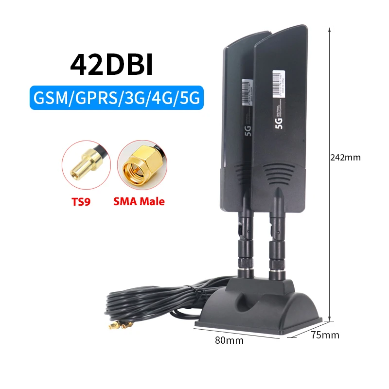 42dbi 5G Router External Antenna Outdoor Long Range WiFi Signal Coverage Booster 4G 3G 2G Cellular Amplifier for ZTE CPE MC801a images - 6