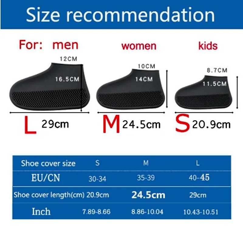 Waterproof Shoe Cover Silicone Material Unisex Shoes Protectors Rain Boots for Indoor Outdoor Rainy Silicone outdoor shoe Cover