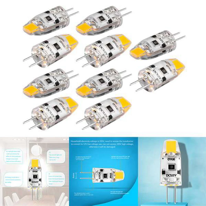 

G4 LED Bulb 12V DC Dimmable COB LED G4 Bulb 1.5W 360 Beam Angle To Replace 15W Halogen Lamp