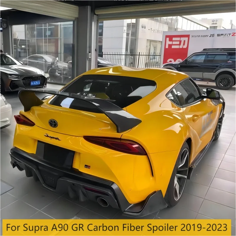 

Carbon Fiber/FRP Black Material Rear trunk lip Spoiler Racing Wings for Toyota Supra A90 MK5 2019 2020 Car Styling MB Style