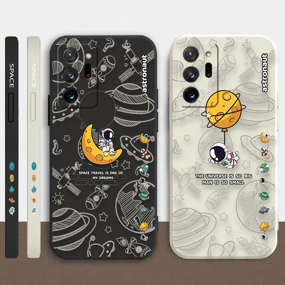 

Case For Samsung Galaxy A90 A80 A70 A60 A50 A40 A30 A20S Note 20 10 Pro Plus Lite Ultra 4G 5G Case Cartoon Minimalist Astronaut