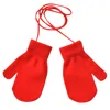 Baby Gloves Winter Mittens Kids Full Finger Gloves Children Winter Warm Solid Knitted Cute With String Gloves перчатки женские 5