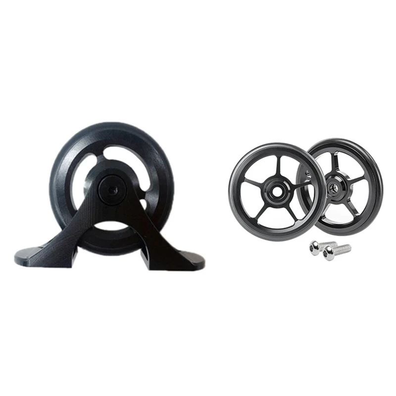 

1Pcs Folding Bike Easy Wheels Mudguard Fender Wheel & 1 Pair Bicycle Easywheel Aluminum Alloy Bolts For Brompton