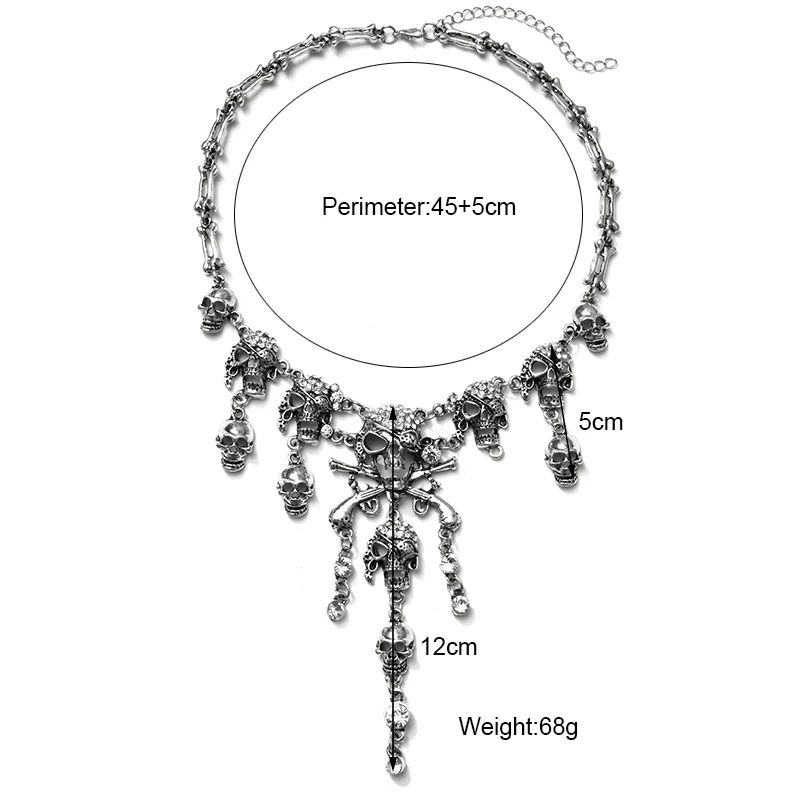 Винтажное ожерелье-чокер с черепом