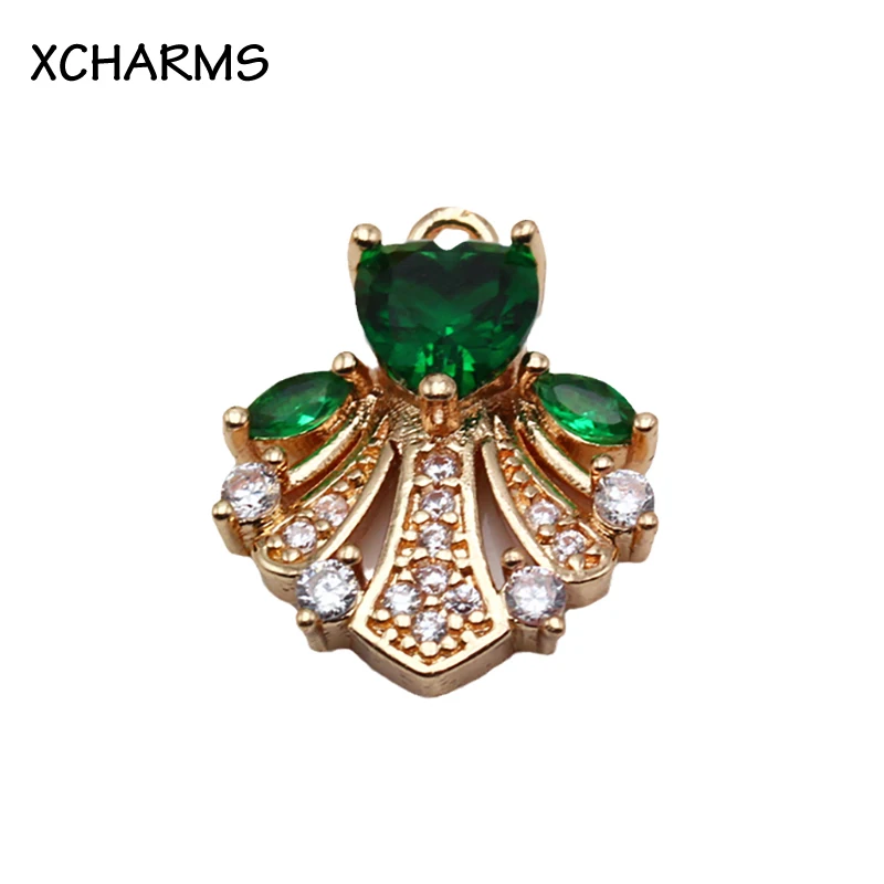 

18*14mm 14k Gold Plated Dress Zircon Charms Pendants For Bracelet Necklace Making Jewelry Findings Accessories