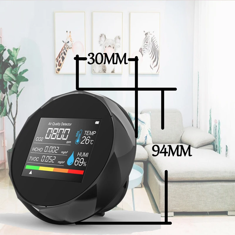 Детектор газа счетчик CO2 многофункциональный бытовой монитор качества воздуха