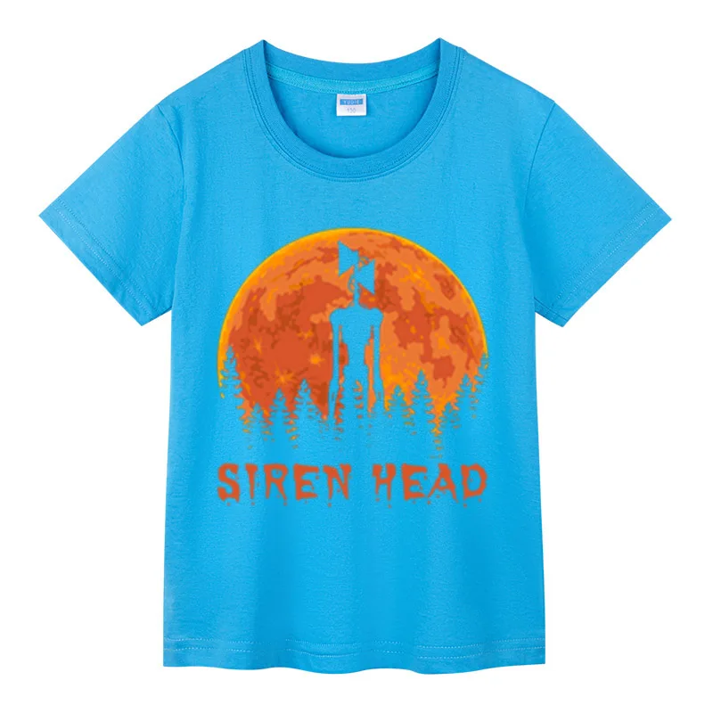 Футболки для мальчиков и девочек с принтом в виде ужасной сирены летние