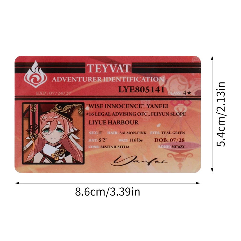 Japanese Anime Genshin Impact Figures Raiden Shogun Student ID Card Animation Ryuguji Ken PVC Name Cards For Fans Gift Cosplay