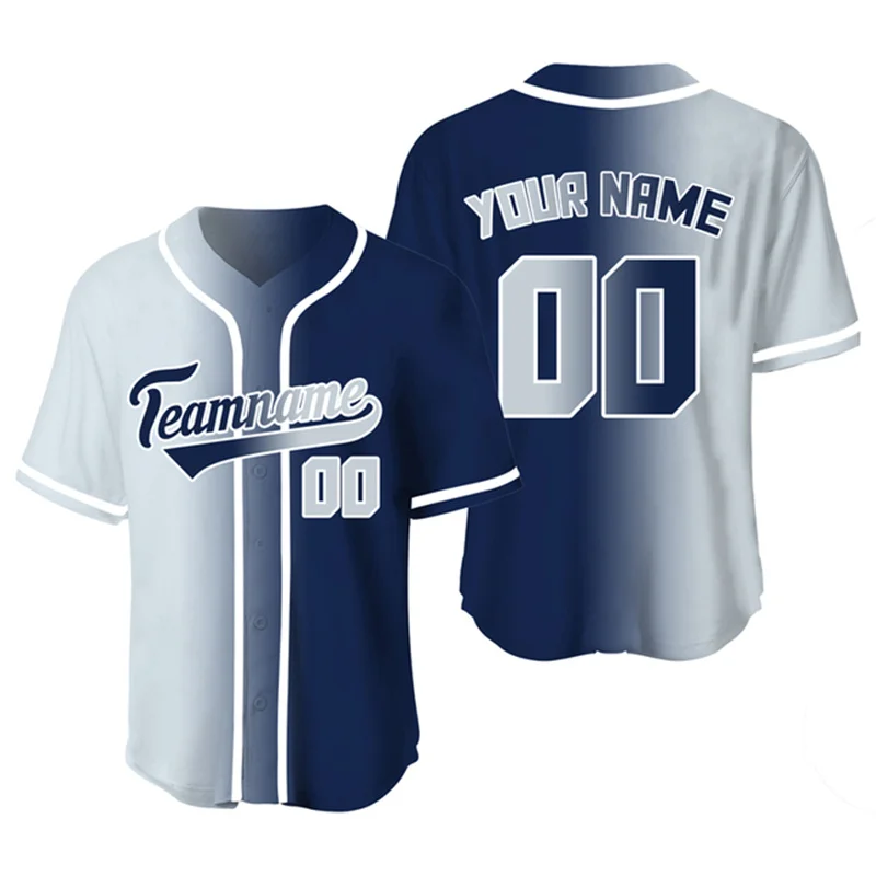 

Summer Men's Baseball Jersey Custom Name Number 3D Print Baseball Jersey Unisex Harajuku Street Casual Sports Short Sleeve Shirt