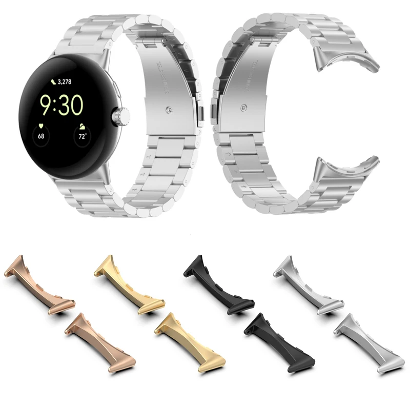 

Кожаный/нейлоновый/силиконовый ремешок с пряжкой, 20 мм, металлический ремешок, адаптер, ремешок для наручных часов, разъем из нержавеющей стали для Google Pixel Watch