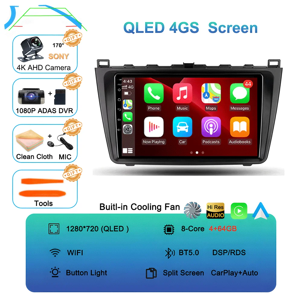 Android15 Carplay авто радио для Mazda 6 GH 2007 2008 2009 2010 2011 2012 мультимедийный GPS видеоплеер стерео 2din головное устройство