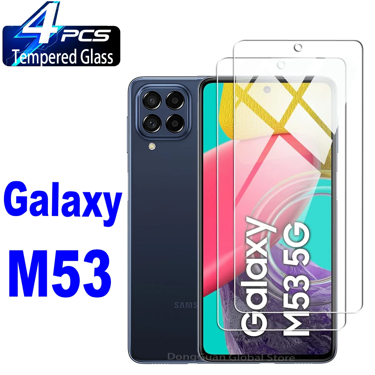 

4Pcs Tempered Glass For Samsung Galaxy M53 A14 A34 A54 A04 F04 M04 M54 M14 A53 A04E A73 A72 S21FE 5G Screen Protector Glass