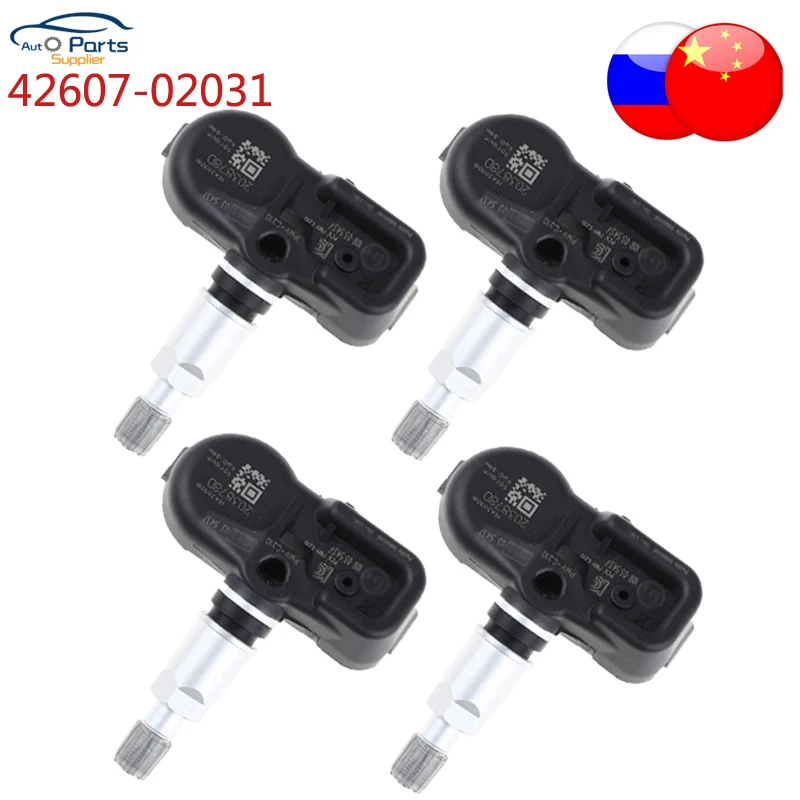 4 шт./лот 42607-02031 TPMS Датчик 433 МГц для TOYOTA Avensis Auris RAV4 Yaris Verso 42607-02030 Φ