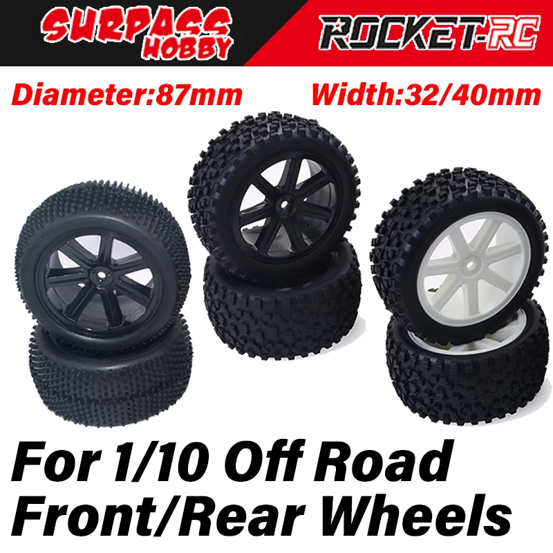 

Surpass Hobby ZD Racing Передние шины Surpass Hobby ZD Racing, 4 шт., колеса 85 мм, обод колеса 12 мм, шестигранный для внедорожника 1/10, радиоуправляемого автомобиля, багги, грузовика Wltoys Traxxas Hsp